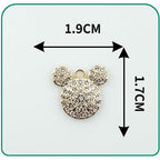 16-Pcs Crystal Jewelry Making Charms Silver Pendant Charm For Women Making Jewelry Crafts Rhinestone Charms - color: Mouse