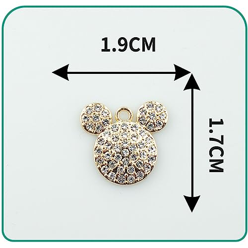 16-Pcs Crystal Jewelry Making Charms Silver Pendant Charm For Women Making Jewelry Crafts Rhinestone Charms - color: Mouse