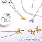 stino 100 Gram Metal Charms for Jewelry Making, Silver & Gold Plated, Bulk Pack for Bracelets, Necklaces, Crafts - color: Bow (Mixed Color 200gram)