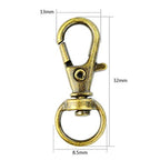 Swivel Clasps Lanyard Snap Hook,cnomg Metal Swivel Lanyard Snap Hook Lobster Claw Clasp (Bronze) - color: Bronze, size: 1.2 inches