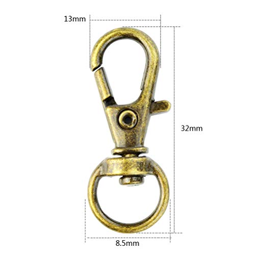 Swivel Clasps Lanyard Snap Hook,cnomg Metal Swivel Lanyard Snap Hook Lobster Claw Clasp (Bronze) - color: Bronze, size: 1.2 inches