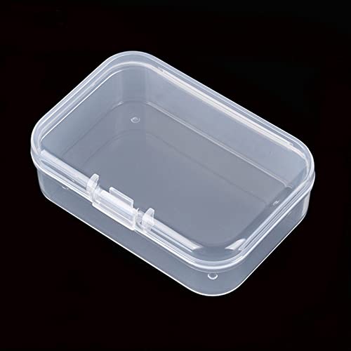 100 Pack Rectangular Clear Plastic Storage Containers Box with Hinged Lid for Beads and Other Small Craft Items (3.35 x 2.17 x 0.98 inch) - size: 3.35 x 2.17 x 0.98 inch