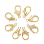 HDSupplies 50 Pieces - Lobster Clasps - Gold Tone - 21x12mm w/ 2mm Hole - color: Gold Tone, size: 21x12mm