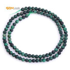 GEM-Inside 4mm Natural Stone Green Tiger Eye Frosted Matte Unpolished Round Beads for Jewelry Making Strand 15 inch - color: Green Tiger Eye, size: 4mm