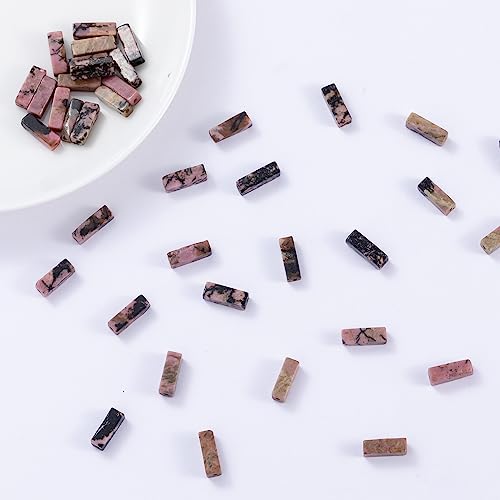 Natural Rhodochrosite Rectangle Tube Beads 4x13mm 38cm/str Loose Semi Gemstone Stone Beads for Making Bracelets Necklace Earrings - color: Rhodochrosite, size: 4x13mm Rectangle