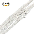 Wholesale 12 PCS Silver Plated Solid Brass Flat Cable Chains Bulk for Jewelry Making (18 Inch(1.5MM)) - color: Silver, size: 18 Inch-0.059 Inch
