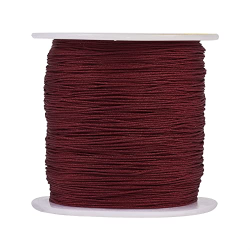 150 Yards 0.5mm Braided Nylon Crafting Thread Chinese Knotting Beading String Macrame Cord Rope for Necklace Bracelet Jewelry Craft Making, Dark Red - color: Dark Red, size: 0.5mm