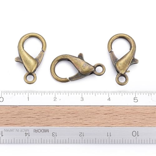 HDSupplies 50 Pieces - Lobster Clasps - Antique Bronze - 21x12mm w/ 2mm Hole - color: Antique Bronze, size: 21x12mm