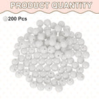 HARFINGTON 200pcs White Acrylic Round Beads 8mm Dia 1.9mm Hole Plastic Resin Smooth Balls Loose Bead for Jewelry Making Bracelets Necklace Earrings DIY - color: White, size: 8mm