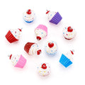 Craftdady Fruit Dangle Charms Pendants Cute Resin Food Pendants Apple Orange Pineapple Strawberry Pendants Lovely Vegetable Mushroom Charms for DIY Craft Earring Bracelet Necklace Jewelry Making - color: Mixed Colors, Cupcake