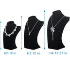 Polmart H4 Necklace Display Bust (Black Velvet, 13 ½”H)