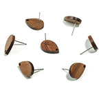 DoreenBeads 30Pcs Natural Wooden Stud Earrings Posts with Loop for Jewelry Making- Water Drop Wood Earring Posts with Ear Backs for Women DIY Earring Making Personalized Jewelry Findings - color: Water Drop