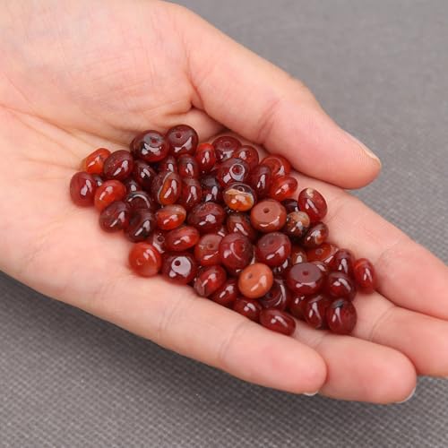 BONNY BOXX 1 Strand Natural 5 * 8mm Carnelian Rondelle Beads, Natural Abacus Disk Stone Beads Loose Spacer Gemstone for DIY Bracelet Necklace Jewelry Making - color: Carnelian, size: 5*8MM