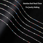 Stainless Steel Enamel Chain for Jewelry Making, Oil Drip Rainbow Jewelry Chains for DIY Necklace Bracelet Craft Jewelry Making Supplies with Stainless Steel Jump Rings Lobster Clasps Connectors - color: Mixed Style Silver