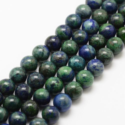 45Pcs Natural Chrysocolla and Lapis Lazuli Beads 8mm Round Natural Gemstone Beads Smooth Loose Spacer Bead for DIY Craft Bracelet Necklace Earrings Jewelry Making Supplies - color: Lapis Lazuli