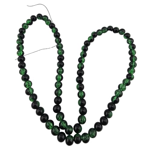 DandS ltd Crackle Lampwork Glass Beads for Jewelry Making, Dark Green, Vibrant DIY Bracelets, Necklaces, Earrings, Beading Supplies & Craft Kits for Handmade Jewelry, 80pcs 0.39 inch (10mm), #J234-10 - color: Dark Green