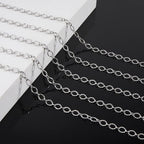 KYUNHOO 3 Meters Stainless Steel Necklace Chains for Jewelry Making Embossed Cable Links on Roll Rhombus Sunflower Shape Craft Chain with Lobster Clasps Jump Rings - color: Sunflower Silver