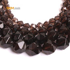 GEM-Inside Natural 6mm Smoky Quartz Gemstone Loose Beads Faceted Cambay Crystal Energy Stone Power for Jewelry Making 15" - color: Smoky Quartz, size: 6mm