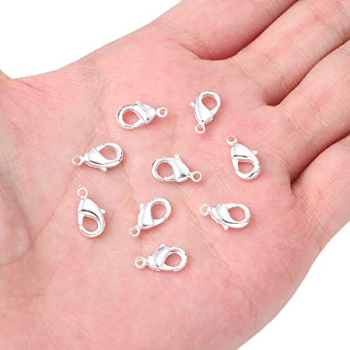 BEADIA Silver Plated Lobster Clasps Non Tarnish 12mm 20pcs for Jewelry Making Findings - color: Lobster Clasps Silver, size: 12mm