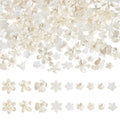 Beadthoven 270Pcs Acrylic Flower Imitation Pearl Beads Sakura Cherry Blossom Flower Bead End Caps Multi-Petal Floral Loose Spacer Bead Charms for Jewelry Making DIY Crafts Supplies, Creamy White - color: Imitation Pearl Flower-White