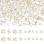 Beadthoven 270Pcs Acrylic Flower Imitation Pearl Beads Sakura Cherry Blossom Flower Bead End Caps Multi-Petal Floral Loose Spacer Bead Charms for Jewelry Making DIY Crafts Supplies, Creamy White - color: Imitation Pearl Flower-White