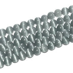 100pcs Gray Cat Eye Beads 8mm Round Semi Precious Stone Hole Size 1mm DIY Charm Spacer Beading Smooth Gemstone Loose Beads for Jewelry Making Bracelets Necklaces Earrings Crafting - color: Gray