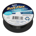 Soft Flex 49 Strand Beading Wire - Medium 0.19 Diameter - 30 Feet Nylon Design Wire - style: Black