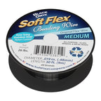 Soft Flex 49 Strand Beading Wire - Medium 0.19 Diameter - 30 Feet Nylon Design Wire - style: Black