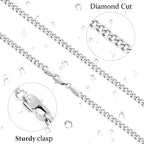 Fiusem 3.5mm Cuban Link Chains for Men, Silver Tone/Black/14K Gold Plated Stainless Steel Necklace Chain, Mens Necklace 16, 18, 20, 22, 24, 26, 28 Inch - size: 26 Inches, style: a.3.5mm width-steel
