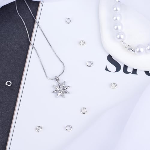 20pcs Split Open End Jump Rings, 18K Copper Plated Locking Circle Clasp Ring, Silver ID 3mm Connector Accessories for Earrings Bracelets Necklaces DIY Crafts Jewelry Making - color: Silver-18K Copper