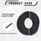 12 Gauge Aluminum Craft Wire, 100 Feet 2mm Bendable Metal Wire for Jewelry Making, Sculpting and Floral Design, Soft Armature Wire for DIY Crafts (Black) - size: 12 Gauge(2mm), style: Black