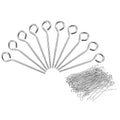 PATIKIL 200Pcs 304 Stainless Steel Jewelry Eye Pins 15mm 22 Gauge Silver Open Eye Pins for Jewelry Making DIY Craft Necklaces Bracelets Earrings - color: Silver, size: 15mm