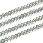 500pcs Czech Faceted Rondelle Crystal Glass Loose Beads 4mm Small Tiny Spacer Bulk Light Green Shimmer for DIY Craft Jewelry Making CCR440 - color: Light Green Shimmer, size: 4mm (0.16") - 500pcs