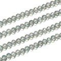 500pcs Czech Faceted Rondelle Crystal Glass Loose Beads 4mm Small Tiny Spacer Bulk Light Green Shimmer for DIY Craft Jewelry Making CCR440 - color: Light Green Shimmer, size: 4mm (0.16") - 500pcs
