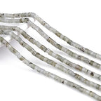 BEADIA Natural Spectrolite Spacer Beads Caps Flat Round Loose Beads for Beading Jewelry Making 3mmx2mm 38cm - color: Spectrolite, size: Flat Round 3mm x 2mm