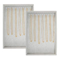 Polmart Stackable Necklace & Jewelry Organizer/Storage/Display Trays, Black Velvet (2-Pack) - color: Grey Velvet