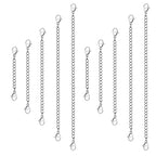 10Pcs Stainless Steel Necklace Extender Chain Links, Silver Necklace Extenders for Bracelet Anklet Stainless Steel Chain Extenders for Jewelry Making 2in 3in 4in 5in 6in (10 Silver) - color: Silver 10pcs