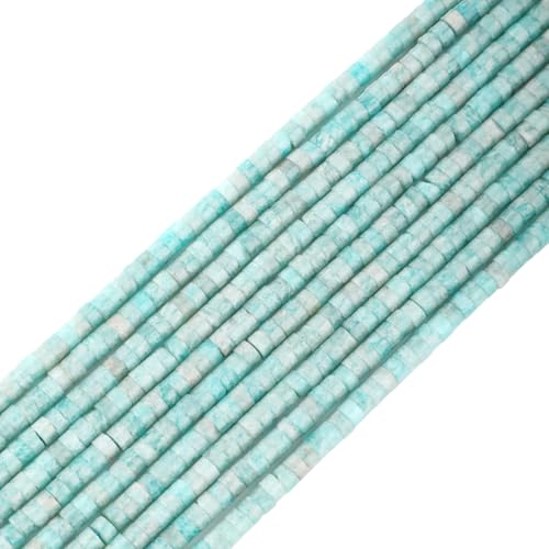 Natural Amazonite Heishi Spacer Beads Loose Semi Precious Flat Round Gemstone Disc Shape Stone for Beading Jewelry Making 4x2mm 15.5" - color: Amazonite