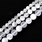 uxcell Matte Crystal Glass Beads 6mm Synthetic Frosted Shining Semi-Precious Round Loose Beads Synthetic Moonstone for Jewelry Making DIY Bracelet, White Silver - color: White Silver, size: 6mm