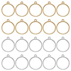Oubaka 100pcs Open Bezels for Resin,Hollow Frame Pendants Blank Resin Pendants Open Bezel Pendants Backs Geometric Pressed Flower Frame for Jewelry Making,DIY Resin Crafts(K Gold,White K) - color: 100pcs Round Open Bezel Pendants