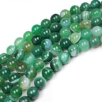 MJDCB Natural Stone Beads Green Striped Agate Round Loose Beads for Jewelry Making DIY Bracelet Necklace (12mm) - color: Green Striped Agate, size: 12mm