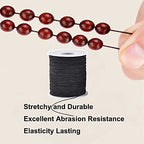 LUSTEMBER Elastic String for Bracelets, 1 mm x 110 Yards Sturdy Stretchy Elastic Cord for Jewelry Making, Necklaces, Beading - Black - size: Black