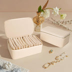 Travel Jewelry Case, Small Travel Jewelry Box with 12 Velvet Jewelry Bag Mini Pouch, Portable Travel Jewelry Organizer for Rings Earrings Necklaces (Beige 12 Pcs) - color: Beige 12 Pcs