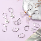 12 Pcs Leverback Earring Hooks, Stainless Steel Clasp Hoops, Hypoallergenic Dangles Earring Hooks, French Ear Wire Findings for Women, DIY Crafts, Jewelry Making (Silver) - color: Silver 12pcs