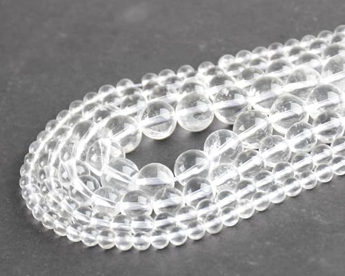 4mm 200pcs Natural Stone Round Beads Clear Quartz Crystals Genuine Stone Beading Loose Gemstone DIY Charm Smooth Beads for Bracelets Necklaces Earrings Hole Size 1mm (Clear Quartz Crystals 4mm) - color: Clear Quartz Crystals, size: 4mm