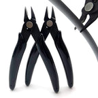 2 Pack Micro Wire Cutters 5 Inch Flush Cutters, Precision Side Cutters Nippers, Spring-Loaded Diagonal Pliers for Electronics, Jewelry Making, Plastic Models, Cable Ties (Black)