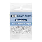 Beadalon Crimp Tubes, Size #2, Silver Plated, 1 oz, Approx. 1,300 pc - color: Silver, size: Size #2, 1,300 pc