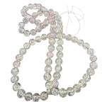 DandS ltd Crackle Lampwork Glass Beads for Jewelry Making, White Quartz, Vibrant DIY Bracelets, Necklaces, Beading Supplies & Craft Kits for Handmade Jewelry, 80pcs 0.39 inch (10mm), #J270-10 - color: White Quartz