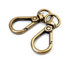 10 Pcs Heavy Duty Swivel Lobster Claw Clasps 3/8 Inch Push Gate Snap Hooks Trigger Clips for Handbag Purse Keychain - color: Bronze