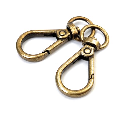 10 Pcs Heavy Duty Swivel Lobster Claw Clasps 3/8 Inch Push Gate Snap Hooks Trigger Clips for Handbag Purse Keychain - color: Bronze